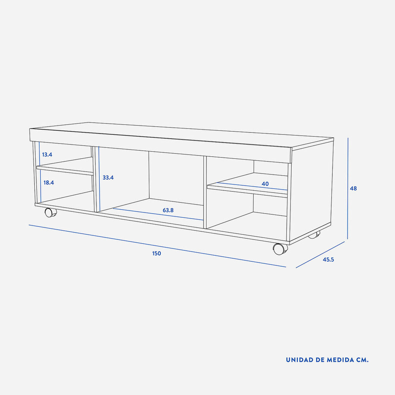 Rack Tv 60" Luco Blanco
