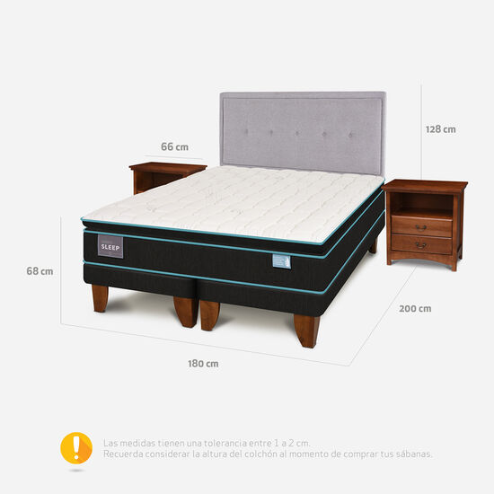 Cama Europea King Green Sleep + Set Ganges