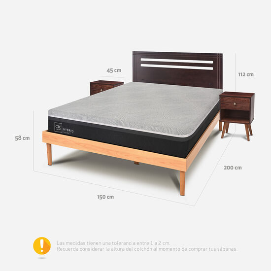 Cama 2 Plazas Hybrid + Set Múnich