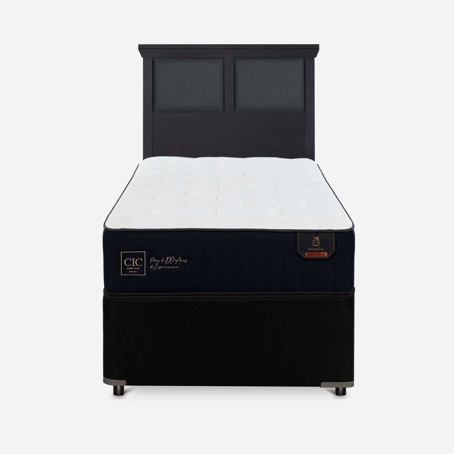 Cama Nido Diván Premium + Respaldo Torino Negro