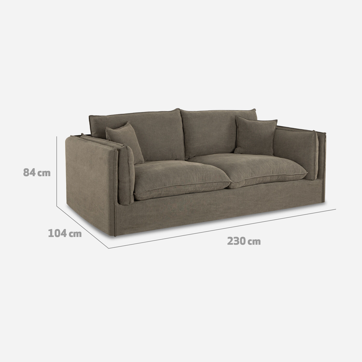 Sof&aacute; 3,5 Cuerpos Bergen Gris