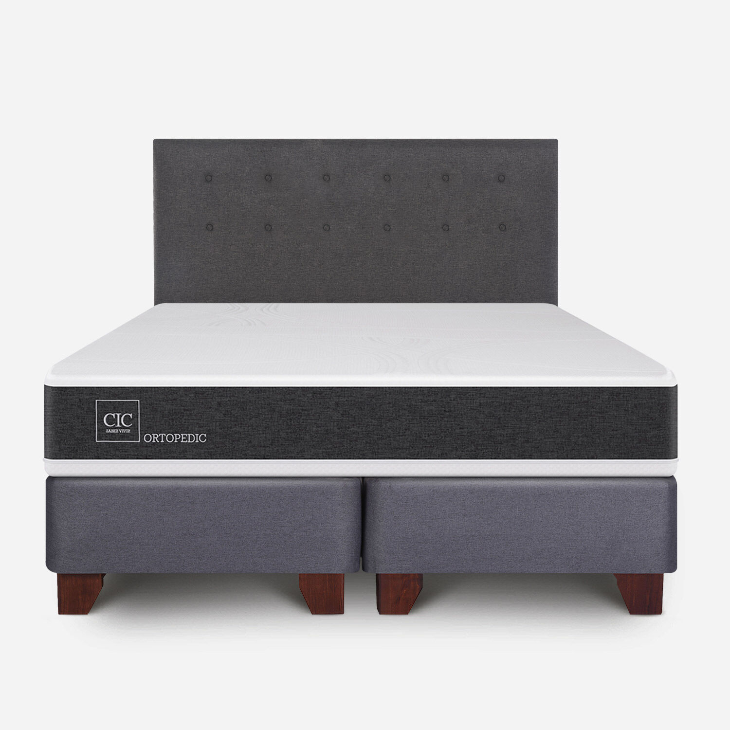 Box Spring 2 Plazas Ortopedic Base Dividida + Respaldo &Eacute;ufrates