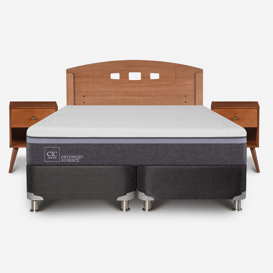 Box Spring 2 Plazas Ortopedic Advance Base Dividida 5 Zonas + Set Gales