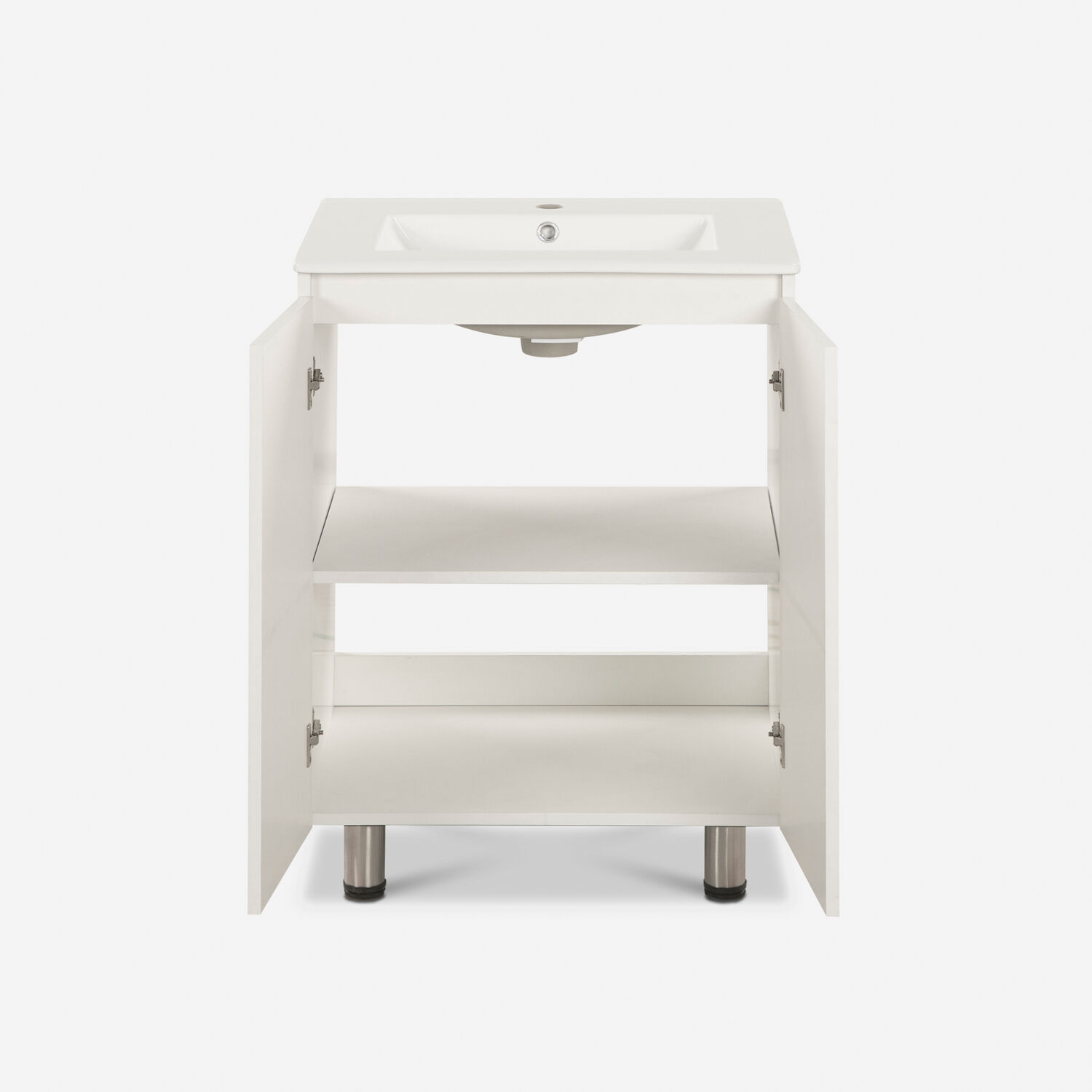 Vanitorio 2 Puertas Con Soportes Lisboa Blanco 60 Cm.