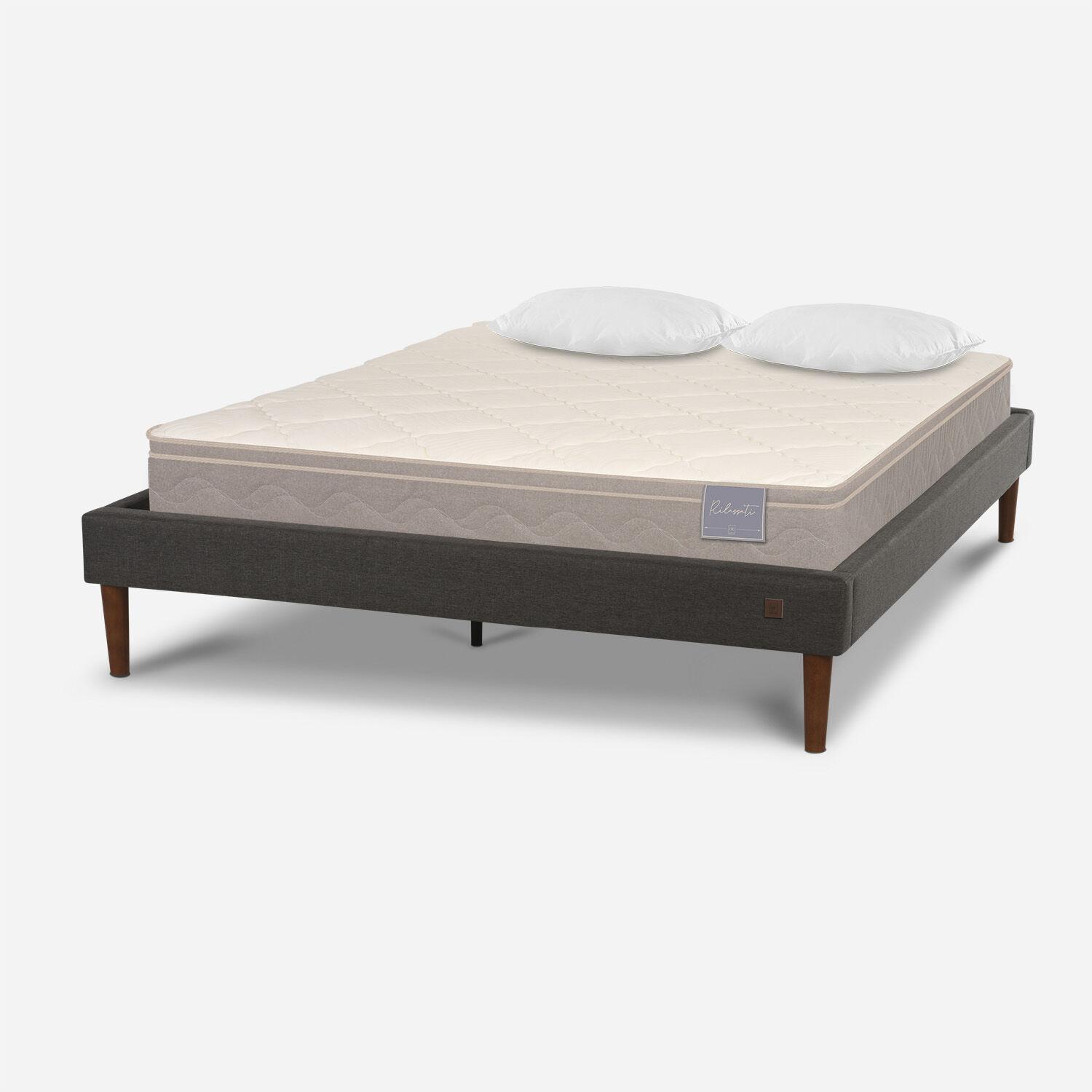 Cama Europea Curve 2 Plazas Rilassati + Almohadas Viscoel&aacute;sticas
