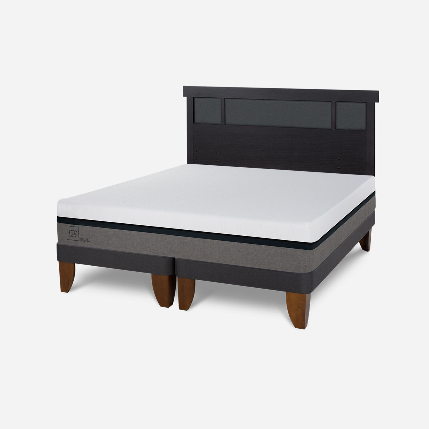Cama Europea King Balance + Respaldo Dublín Negro