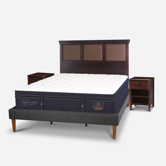 Cama Europea Curve King Super Premium + Set New Torino Choc
