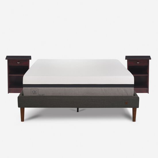 Cama Europea Curve 2 Plazas Balance + Veladores New Dublín Choc