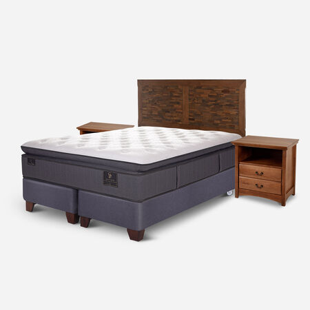 Box Spring 2 Plazas Grand Premium Base Dividida + Set Antique