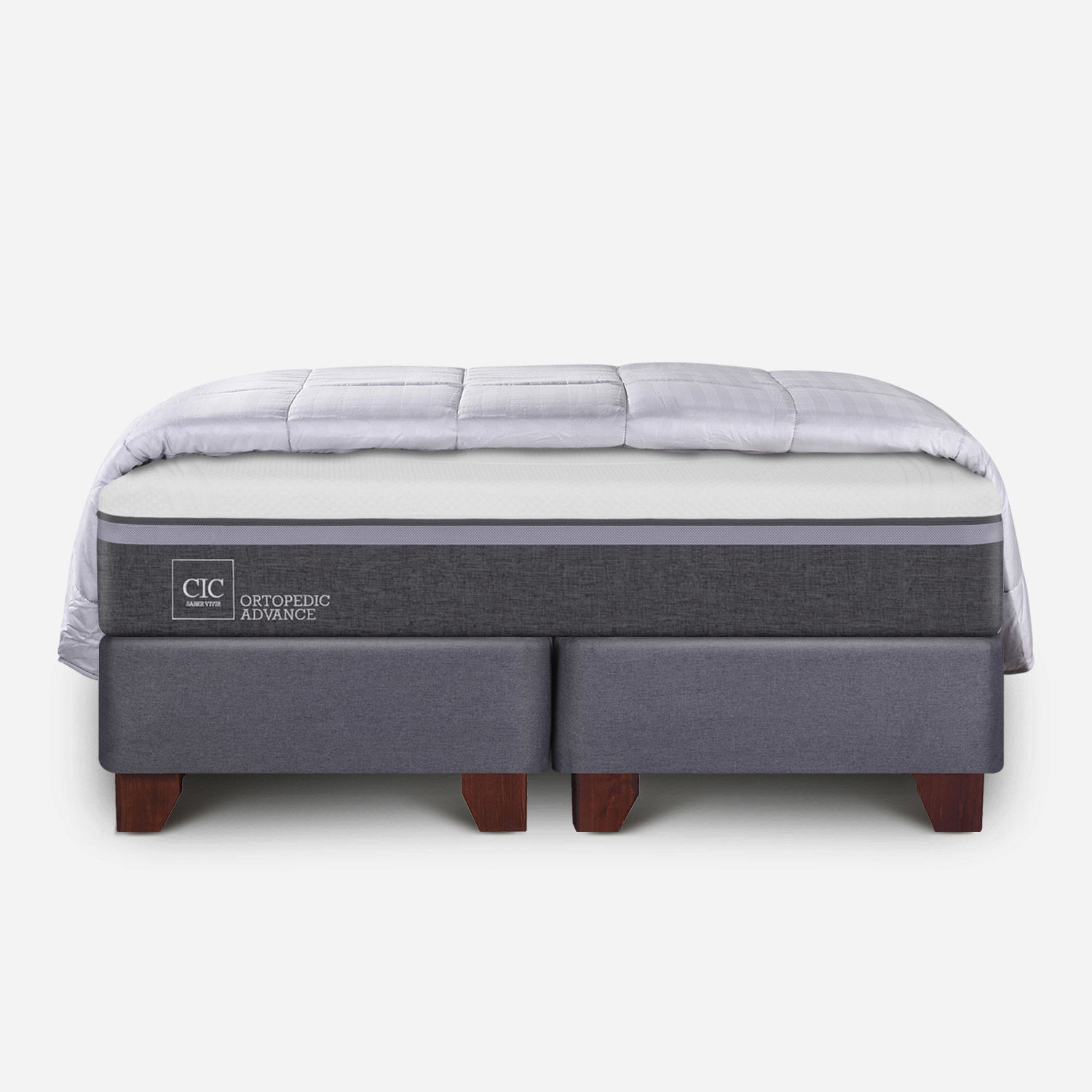 Box Spring 2 Plazas Ortopedic Advance Base Dividida + Plum&oacute;n