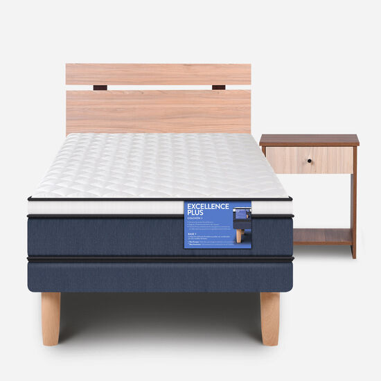 Cama Europea 1 Plaza Excellence Plus + Set Olmo