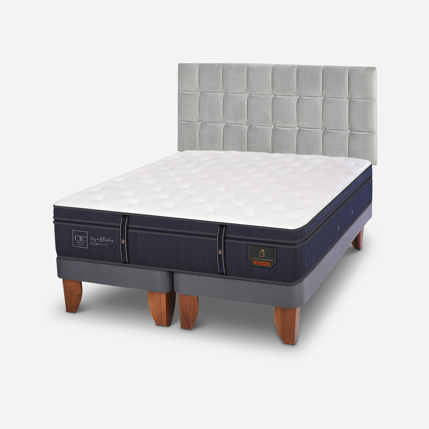 Cama Europea King Grand Premium + Respaldo Sile