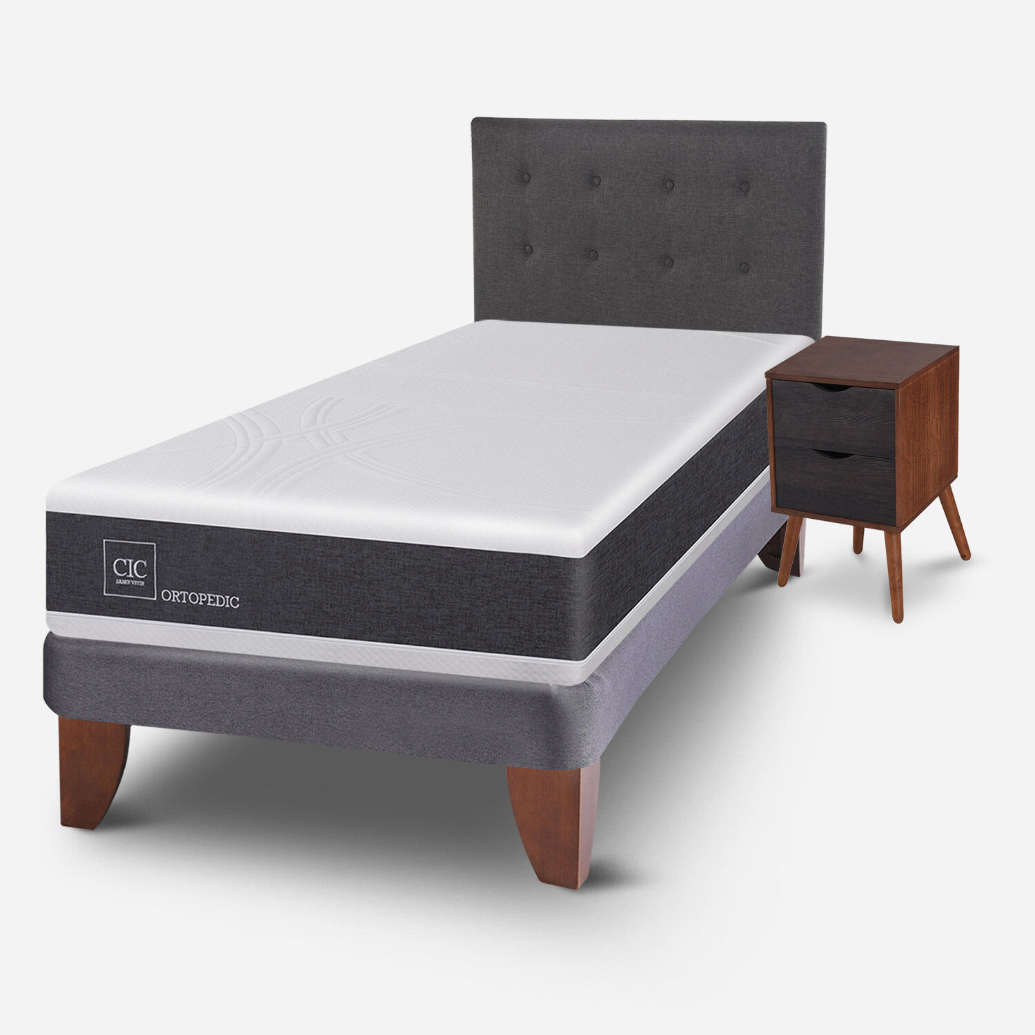 Cama Europea 1.5 Plazas Ortopedic + Set Éufrates