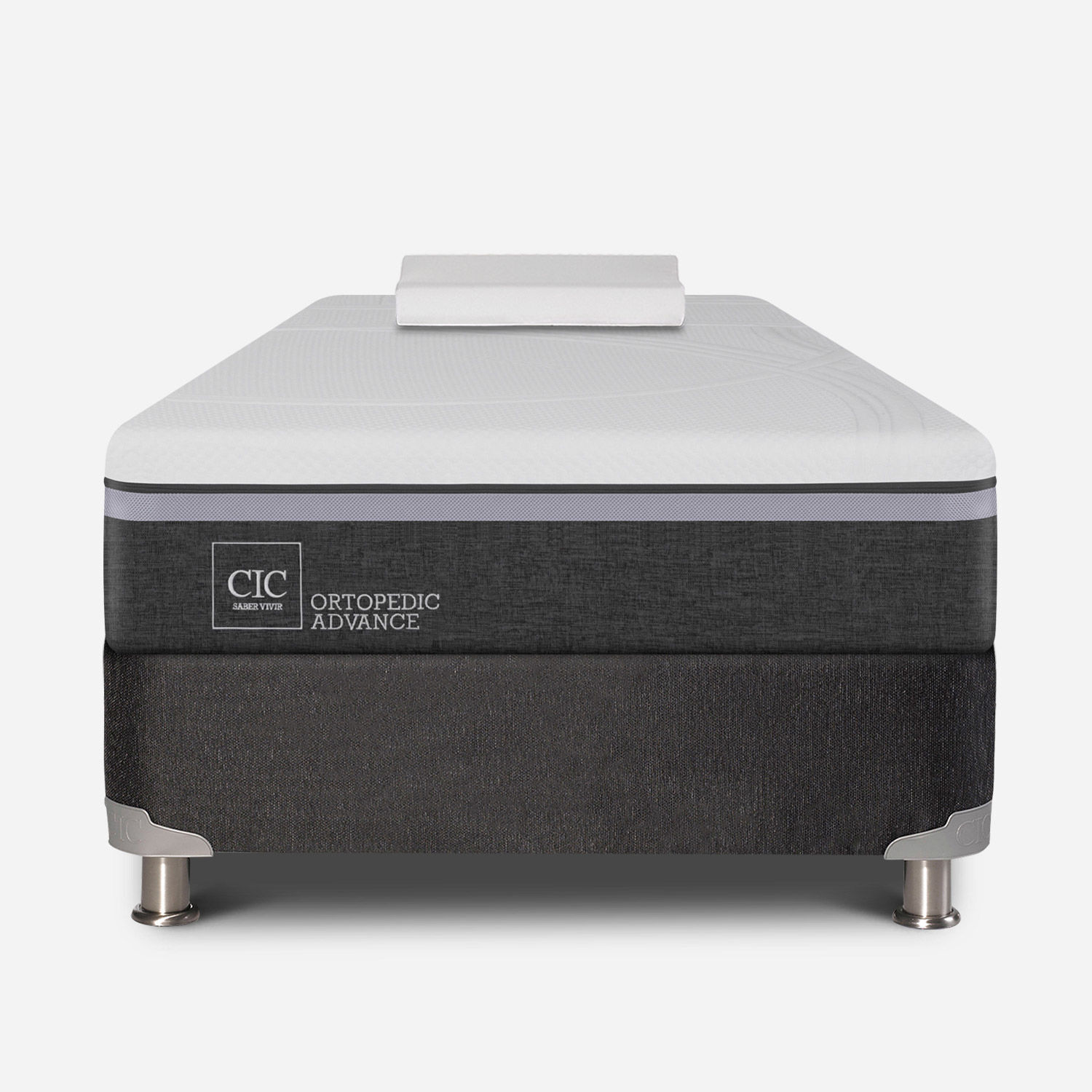 Box Spring 1,5 Plazas Ortopedic Advance 5 Zonas + Almohada Viscoel&aacute;stica