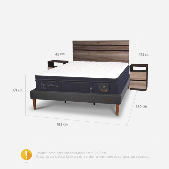 Cama Europea Curve King Super Premium + Set Ares