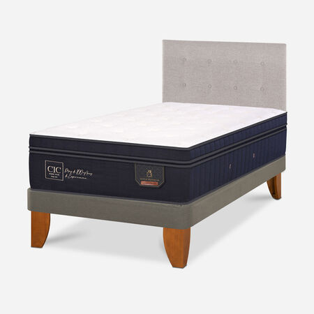 Cama Europea Super Premium 1,5P Respaldo Tigris