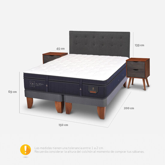 Cama Europea 2 Plazas Super Premium Base Dividida + Set Éufrates