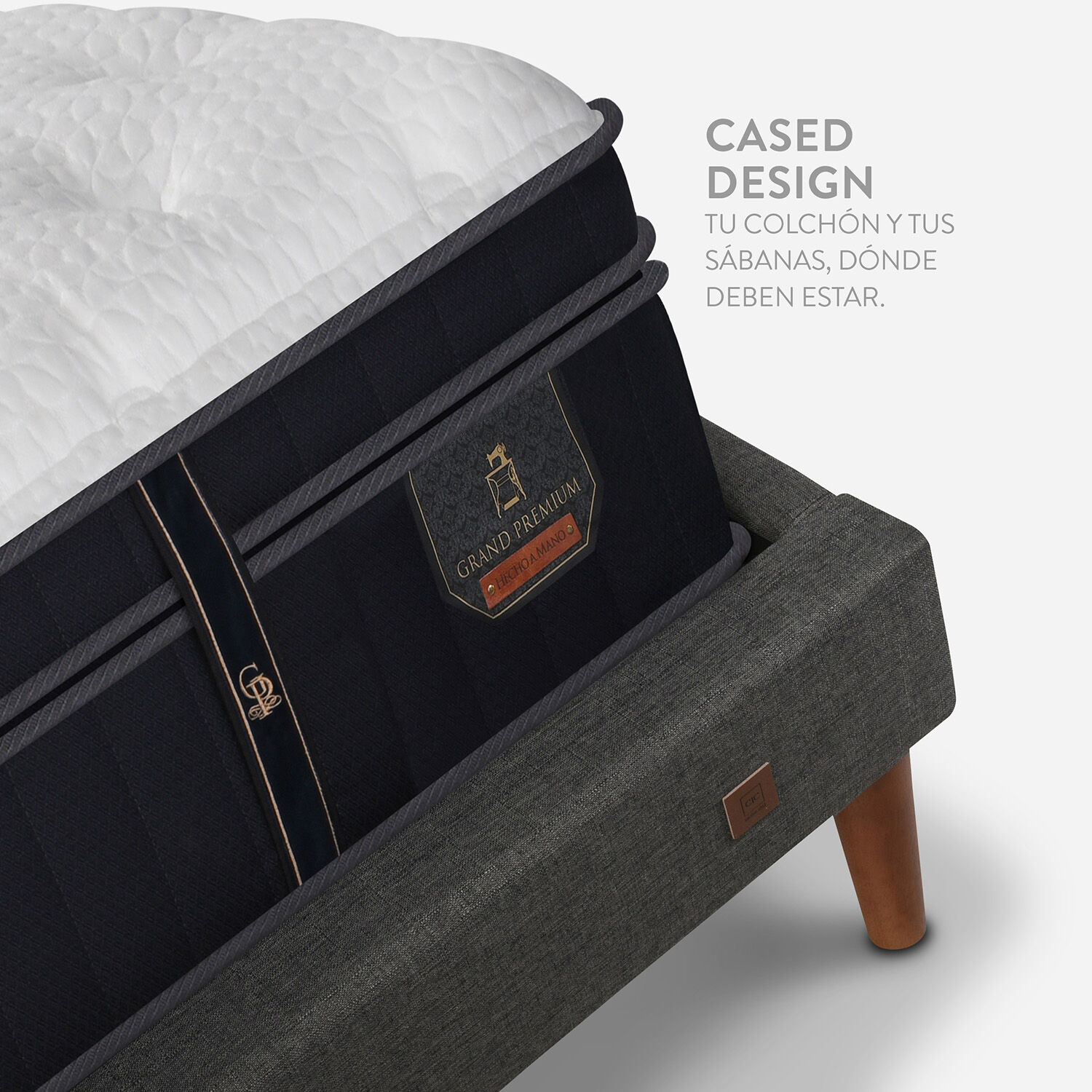 Cama Europea Curve 2 Plazas Grand Premium + Set Ganges