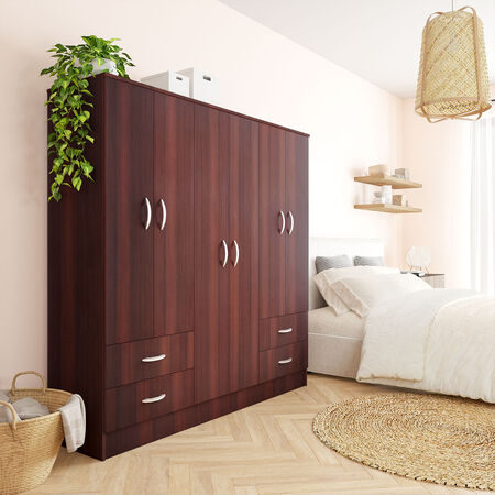 Cl&oacute;set 6 Puertas 4 Cajones Maipo Chocolate