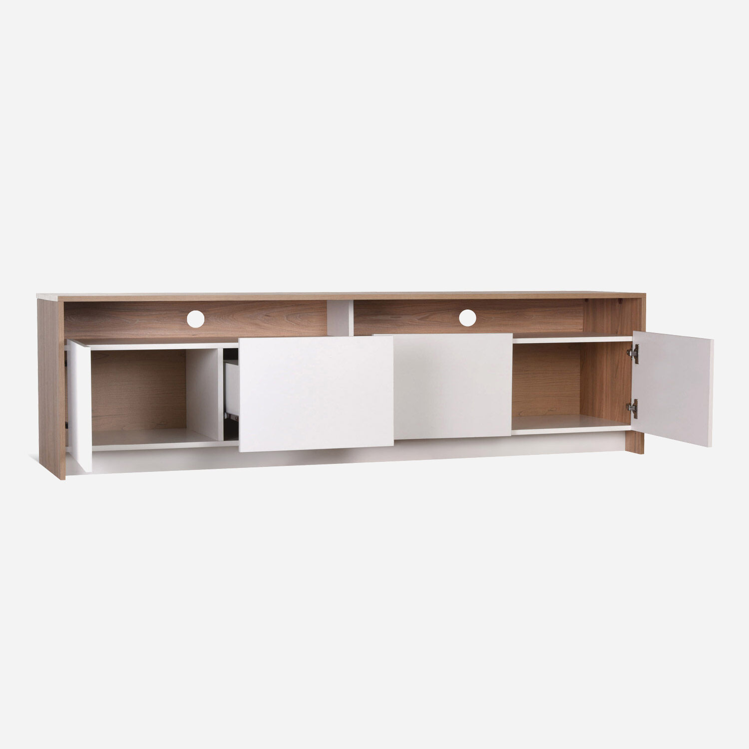 Rack Tv 70" 2 Puertas 2 Cajones Olmo Blanco Colbún