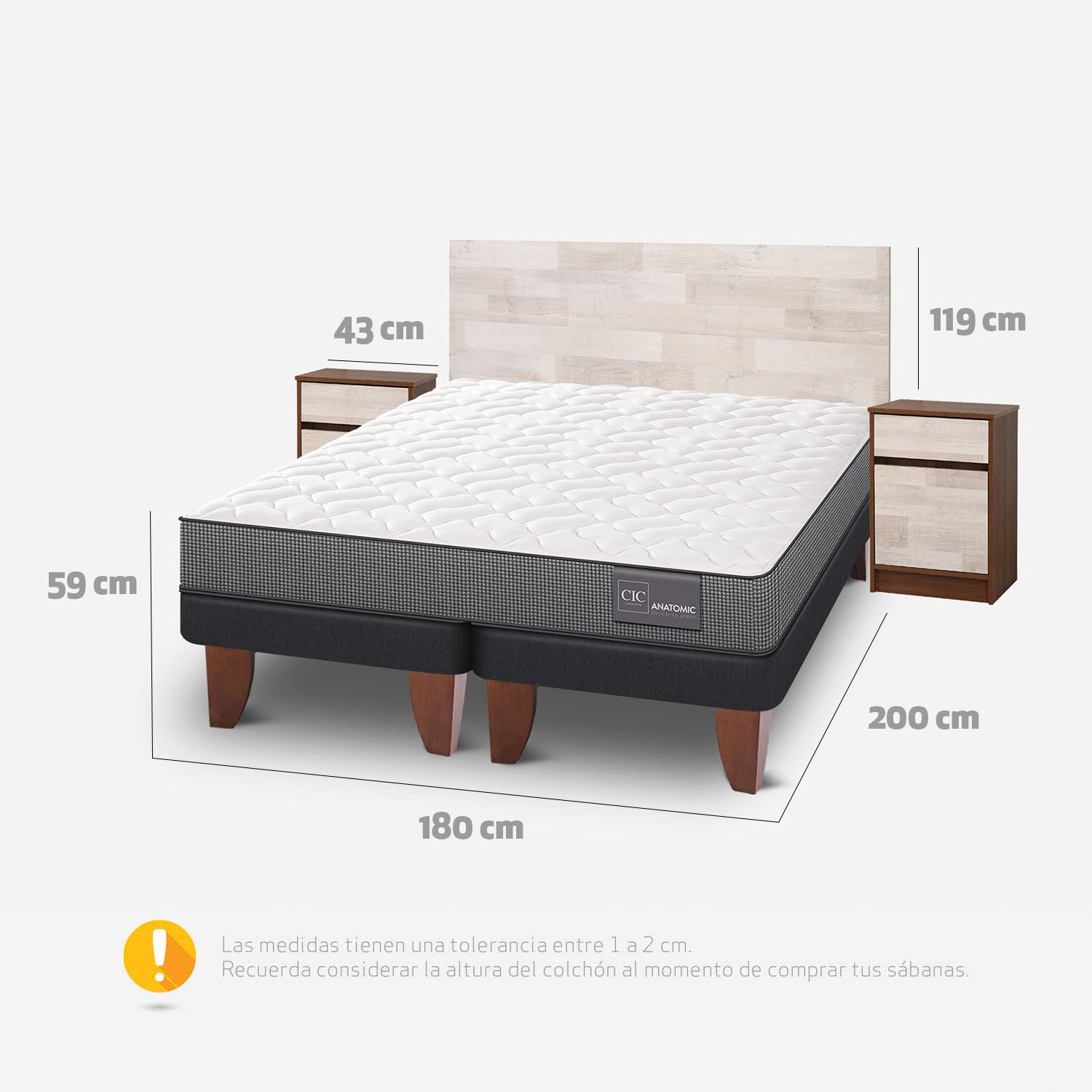 Cama Europea King Anatomic + Set Legno