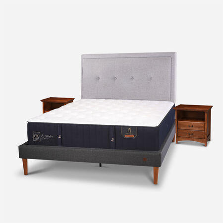 Cama Europea Curve 2 Plazas Premium + Set Ganges