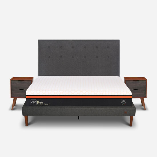 Cama Europea Curve 2 Plazas Bee Comfort + Set Éufrates