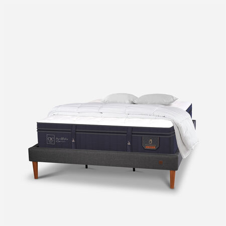 Cama Europea Curve King Super Premium Almohadas + Plum&oacute;n
