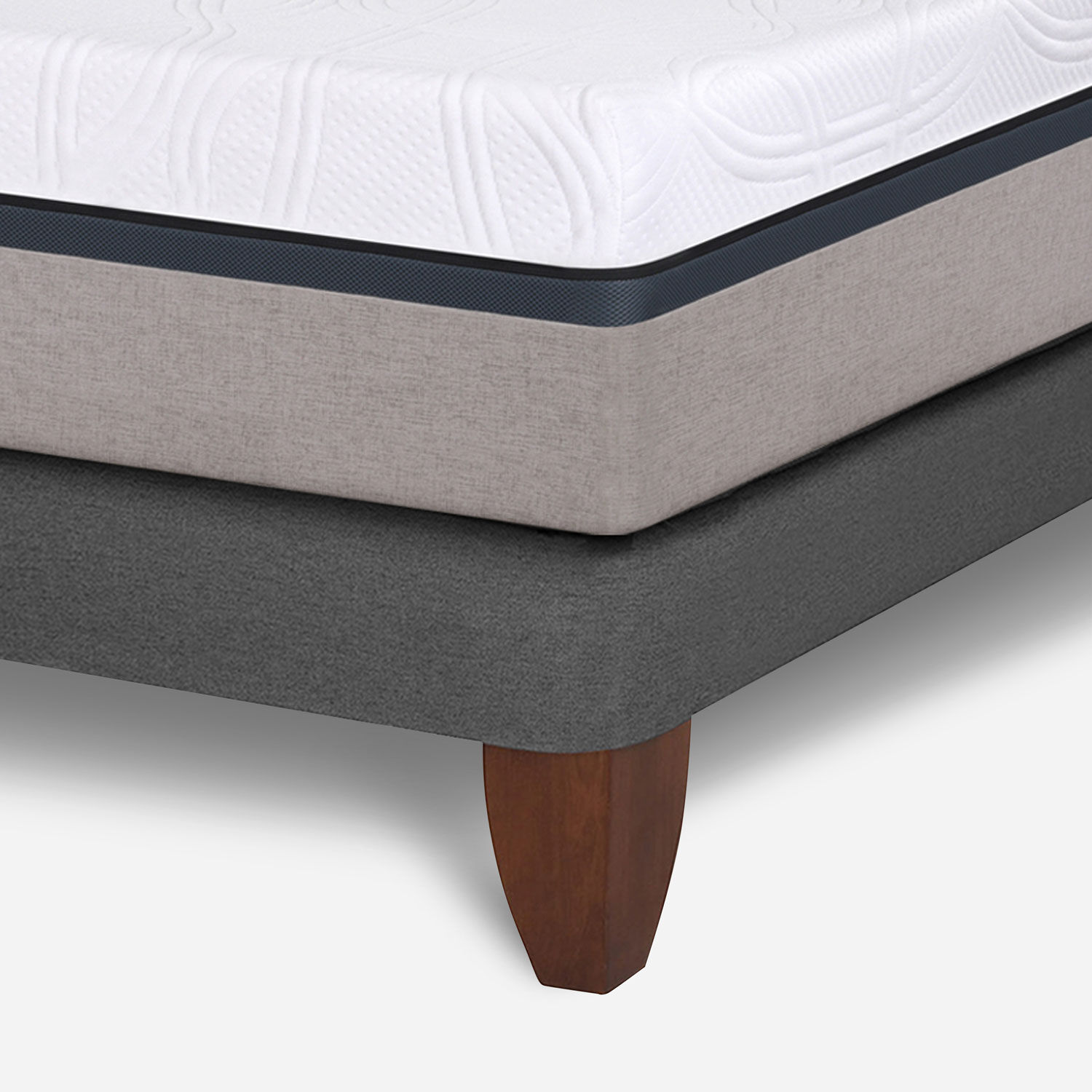 Cama Europea King Balance + set Mir&oacute; Caramel