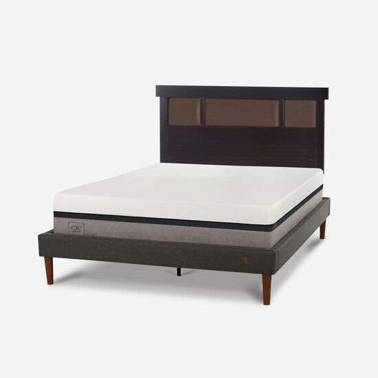 Cama Europea Curve 2 Plazas Balance + Respaldo New Dublín Choc