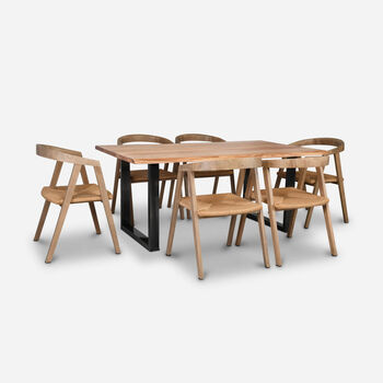 Comedor Florencia Natural + 6 Sillas Oak