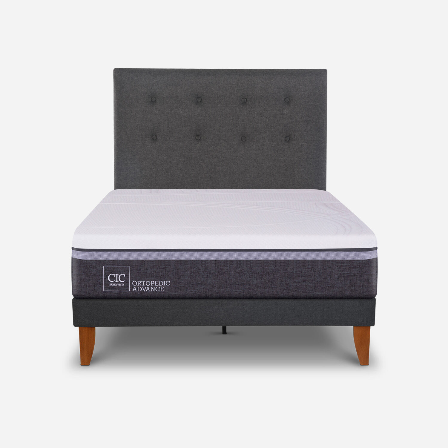 Cama Europea Curve 1,5 Plazas Ortopedic Advance + Respaldo &Eacute;ufrates