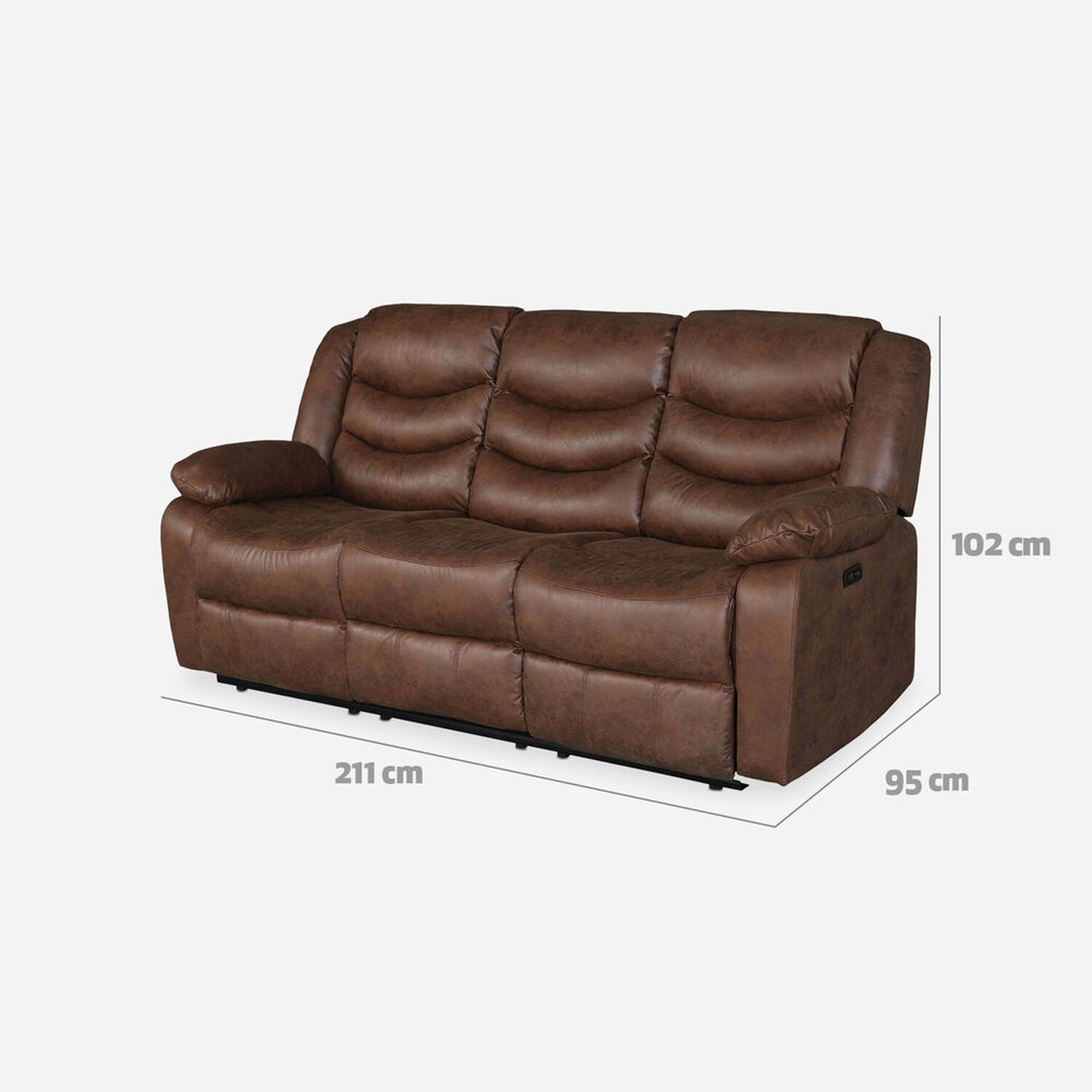 Sofá 3 Cuerpos Reclinable Eléctrico Domingo