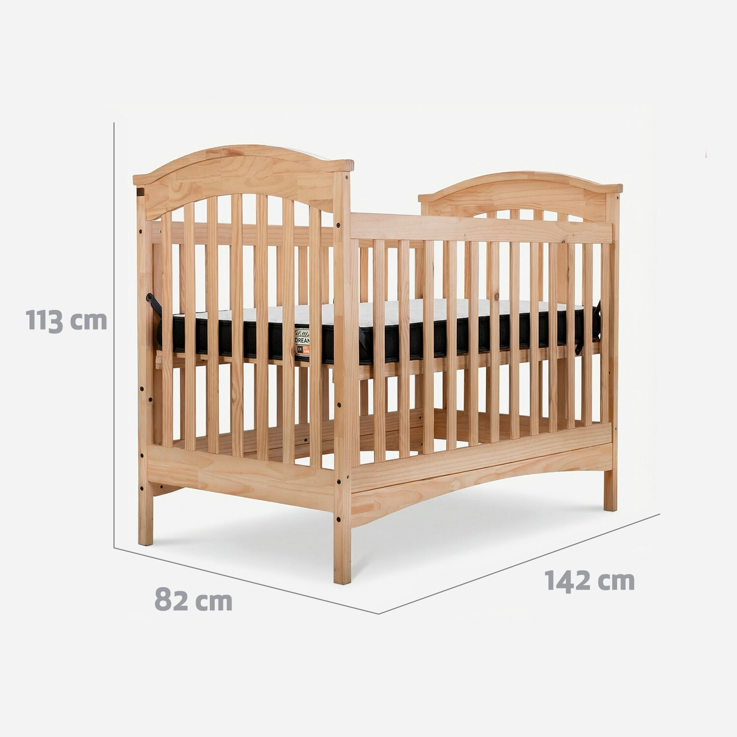 Cuna Little Dreams Natural + Colchon Little Dreams 