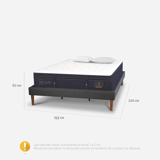 Cama Europea Curve King Super Premium + Almohadas Viscoelásticas