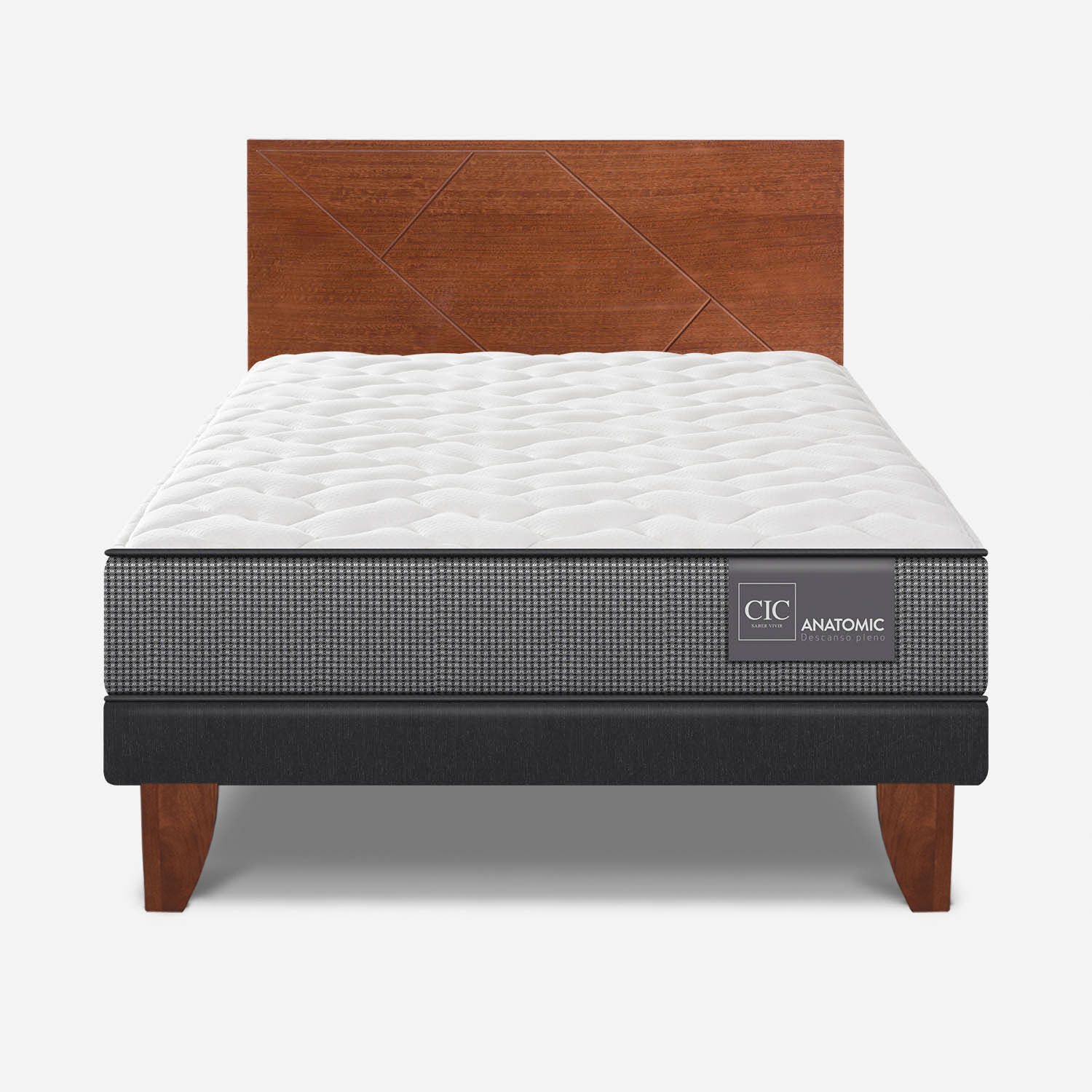 Cama Europea 1.5 Plazas Anatomic + Respaldo Villarrica