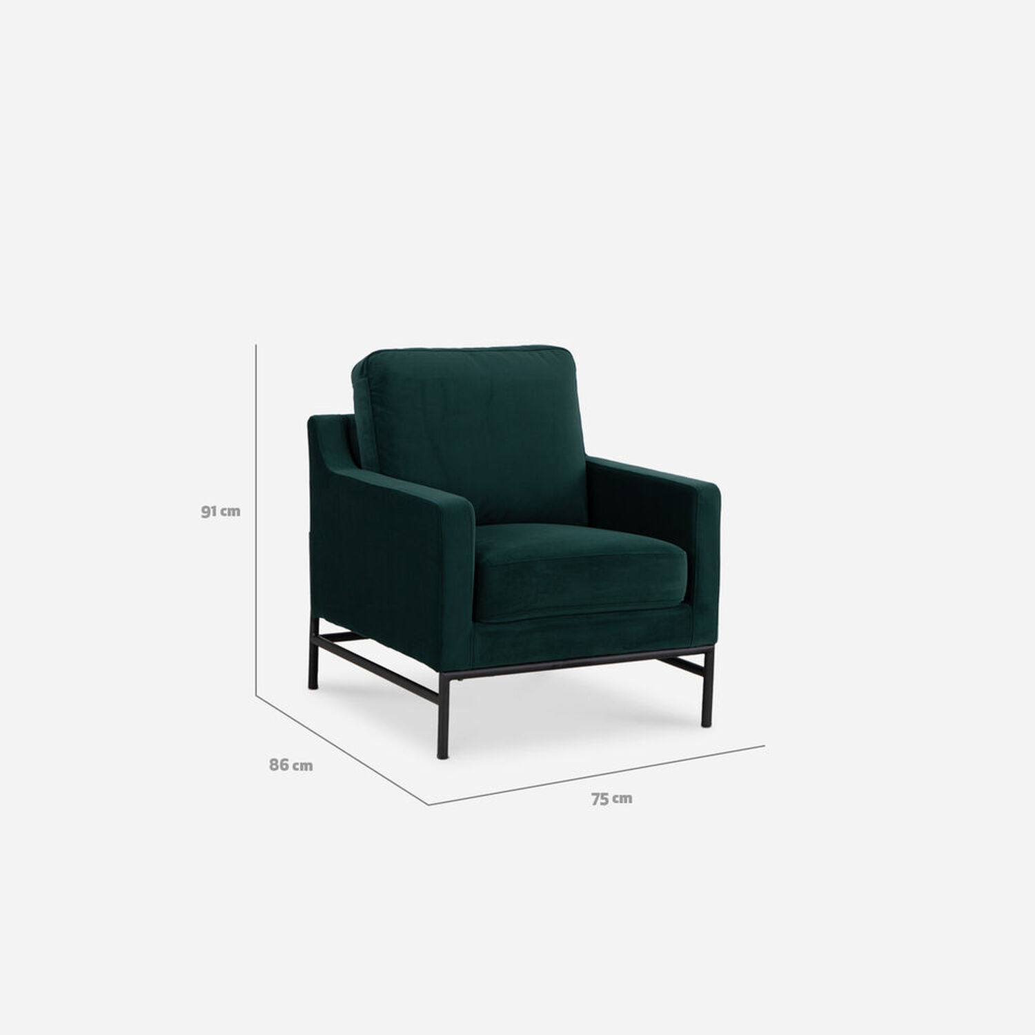 Poltrona Cilla Verde Oscuro