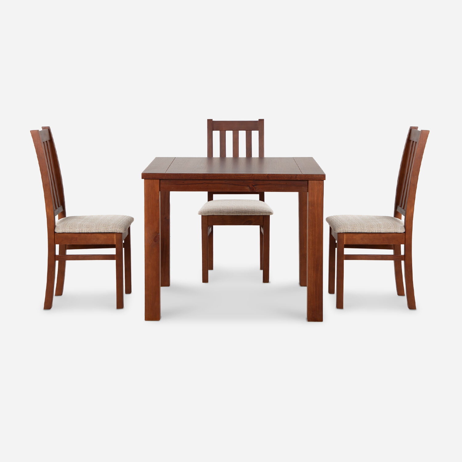 Comedor 4 Sillas Ñuble Caramelo - Tela Beige