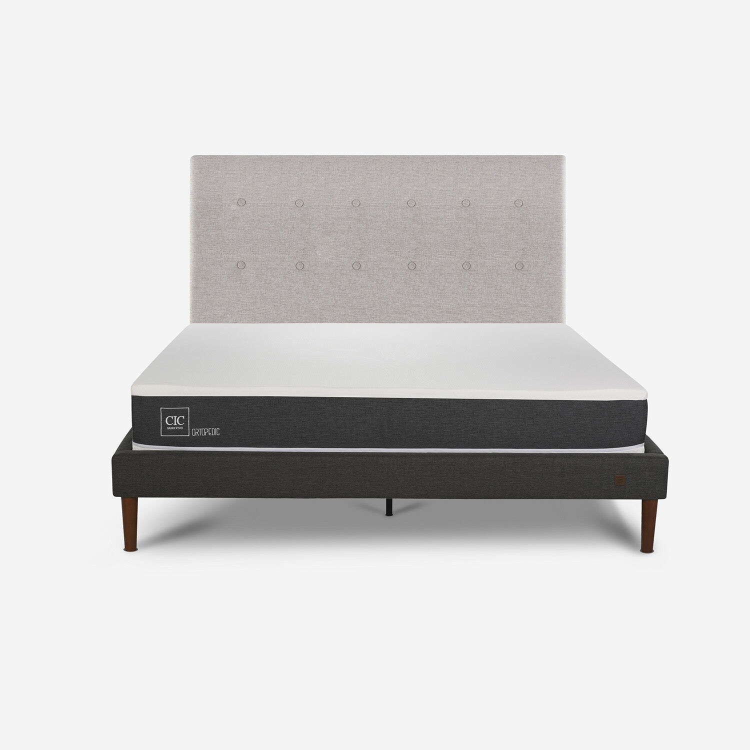 Cama Europea Curve 2 Plazas Ortopedic + Respaldo Tigris