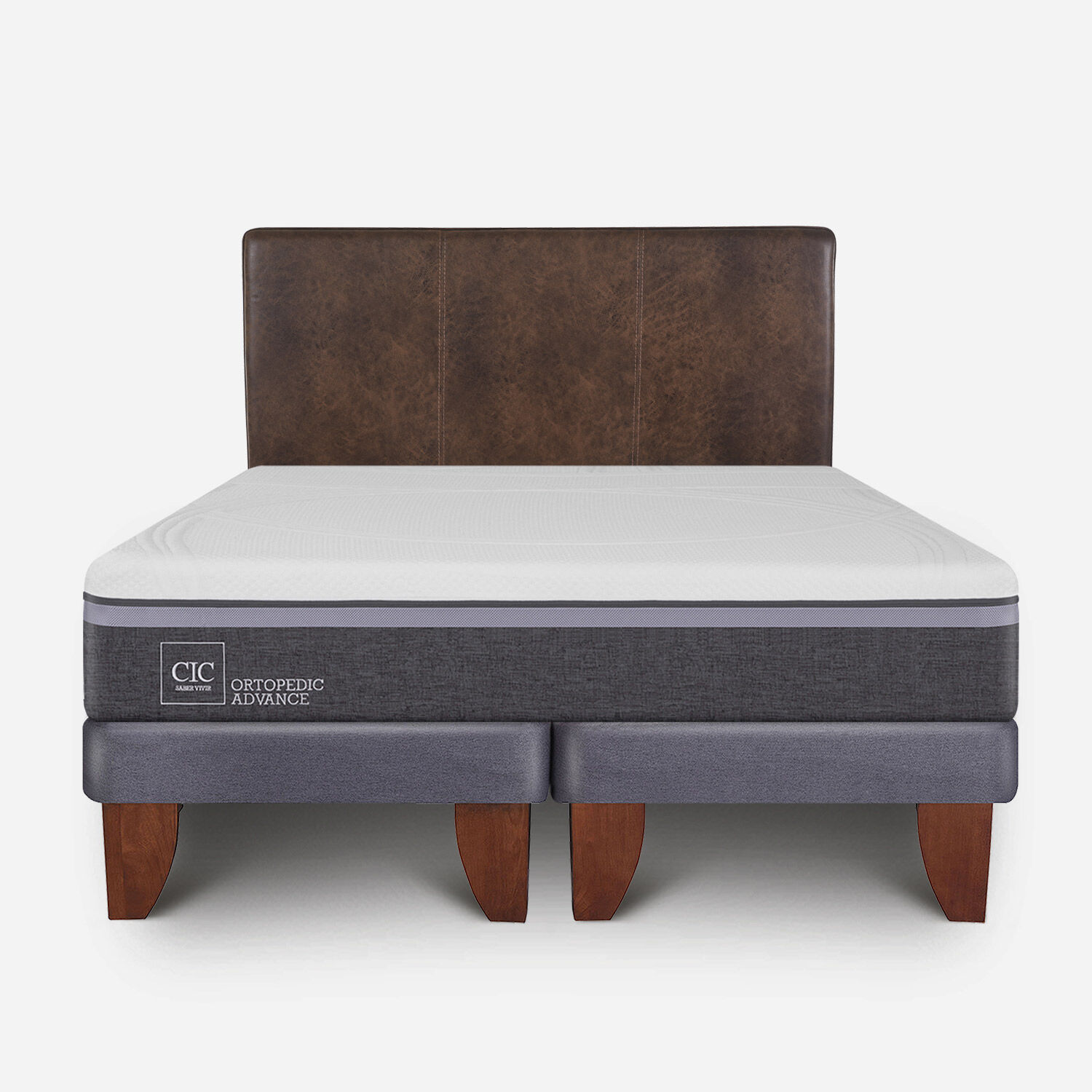 Cama Europea 2 Plazas Ortopedic Advance Base Dividida + Respaldo Baker