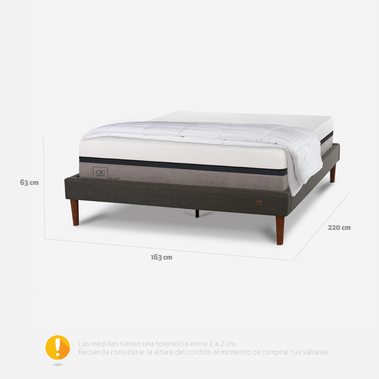 Cama Europea Curve 2 Plazas Balance + Plum&oacute;n