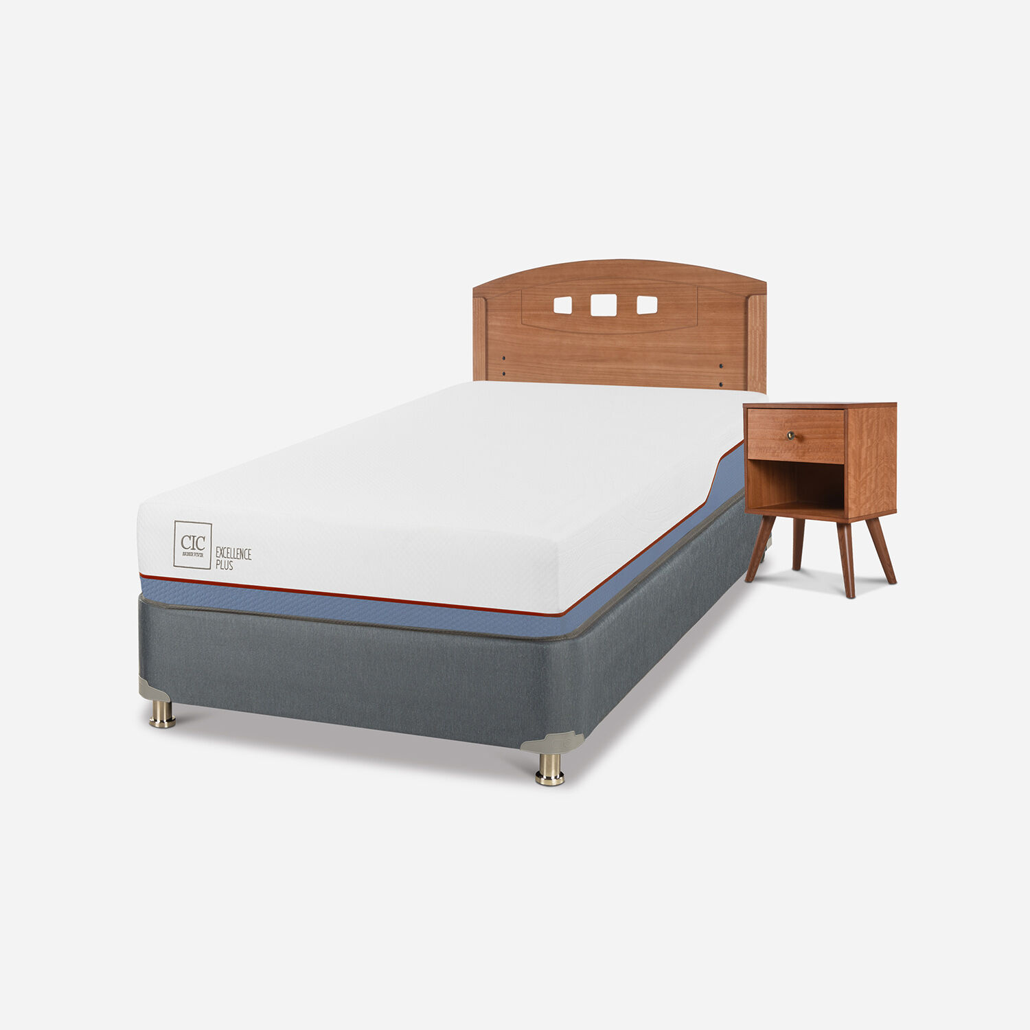 Cama Americana 1.5 Plazas Excellence Plus + Set Gales