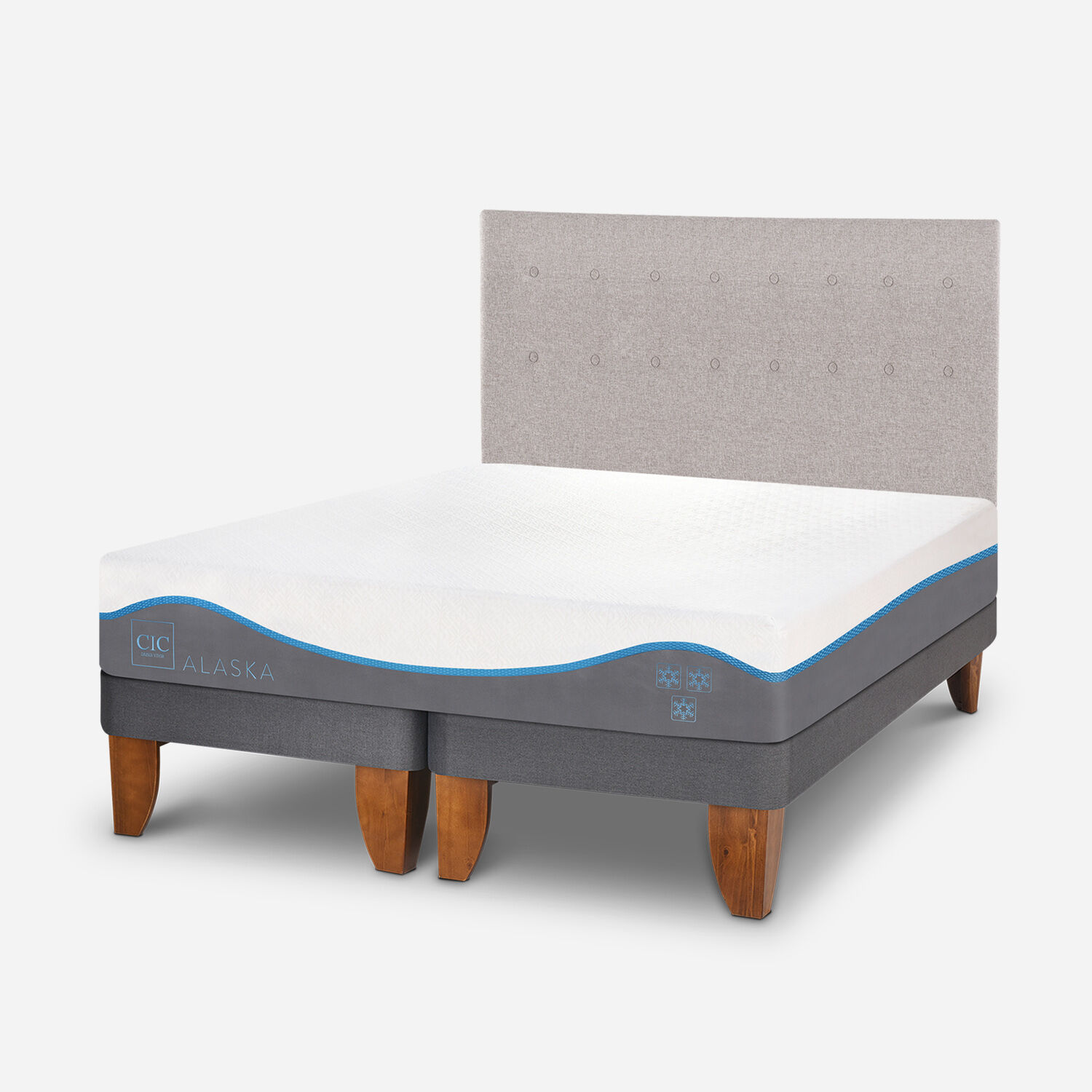 Cama Europea King Alaska + Respaldo Tigris