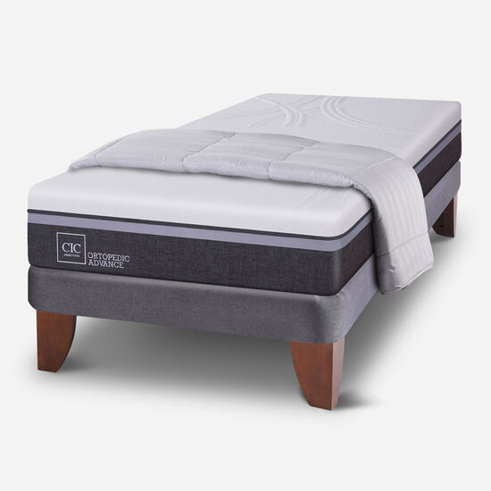 Cama Europea 1.5 Plazas Ortopedic Advance + Plumón