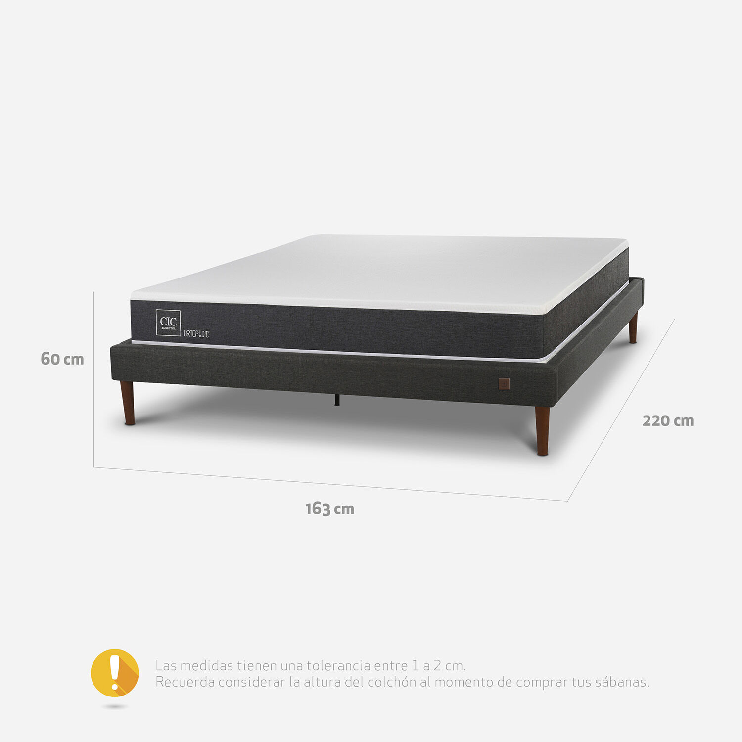 Cama Europea Curve 2 Plazas Ortopedic 