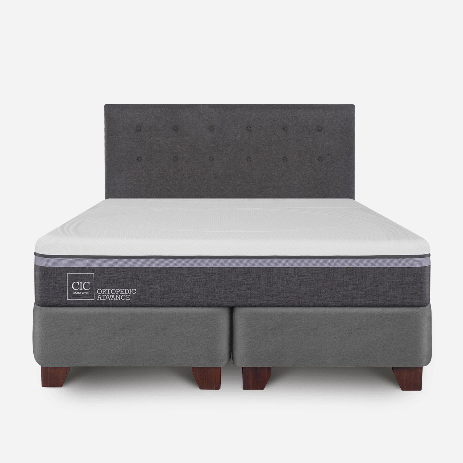 Box Spring 2 Plazas Ortopedic Advance Base Dividida + Respaldo &Eacute;ufrates