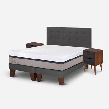 Cama Europea 2 Plazas Balance Base Dividida + Set Éufrates