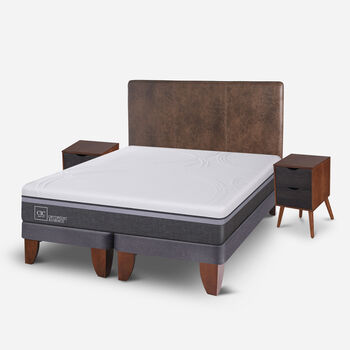 Cama Europea 2 Plazas Ortopedic Advance Base Dividida + Set Baker