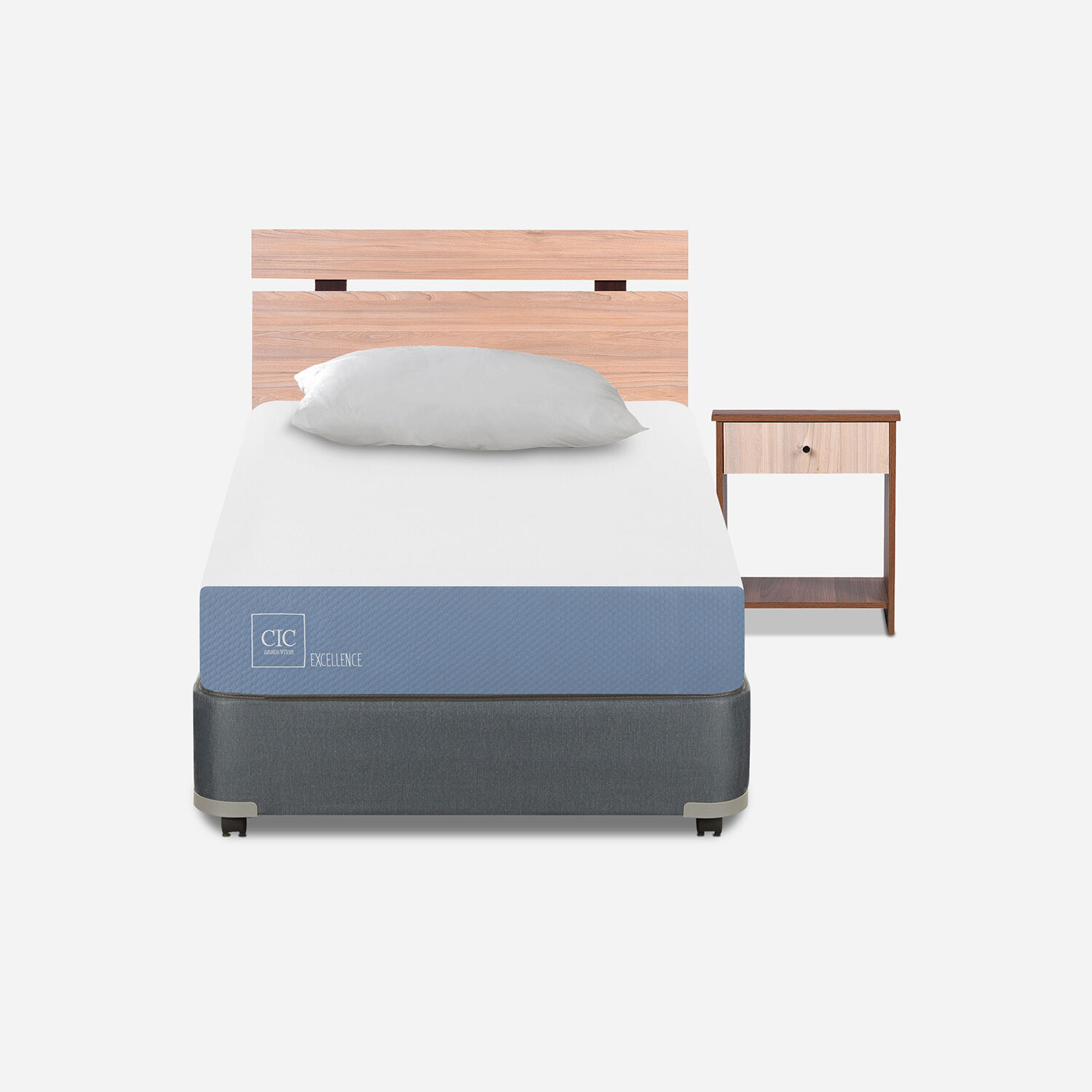 Cama Americana 1.5 Plazas Excellence + Set Olmo + Almohada