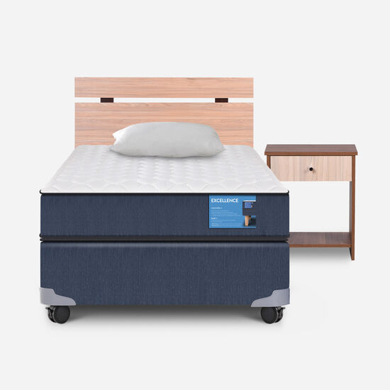 Cama Americana 1.5 Plazas Excellence + Set Olmo + Almohada